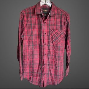 Redmond Clothing Outfitters Red Plaid Flannel Long Sleeve Shirt Men's size Small